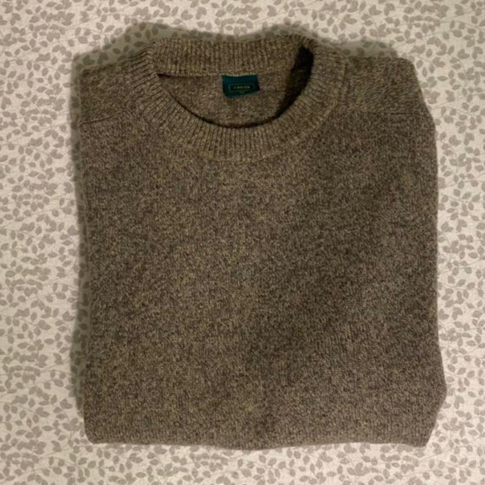 grey, wool crewneck